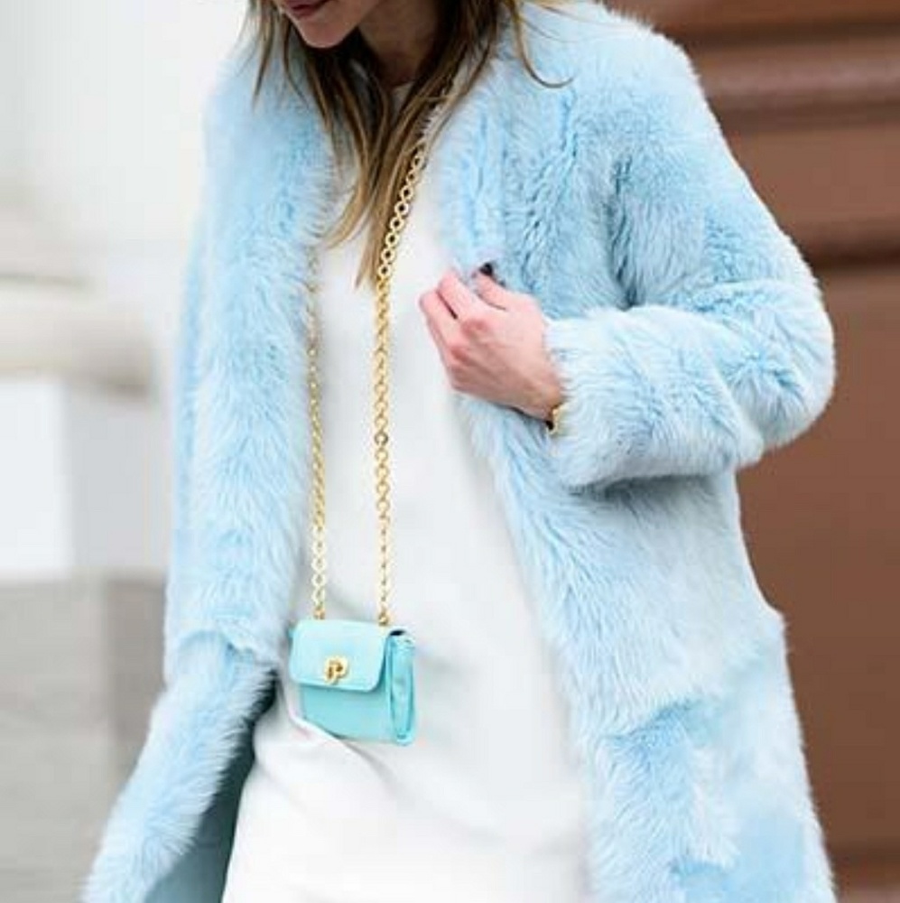 🌨Faux Fur Sky Blue Collar Winter Coat